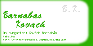 barnabas kovach business card