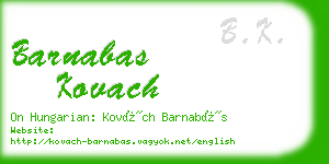 barnabas kovach business card